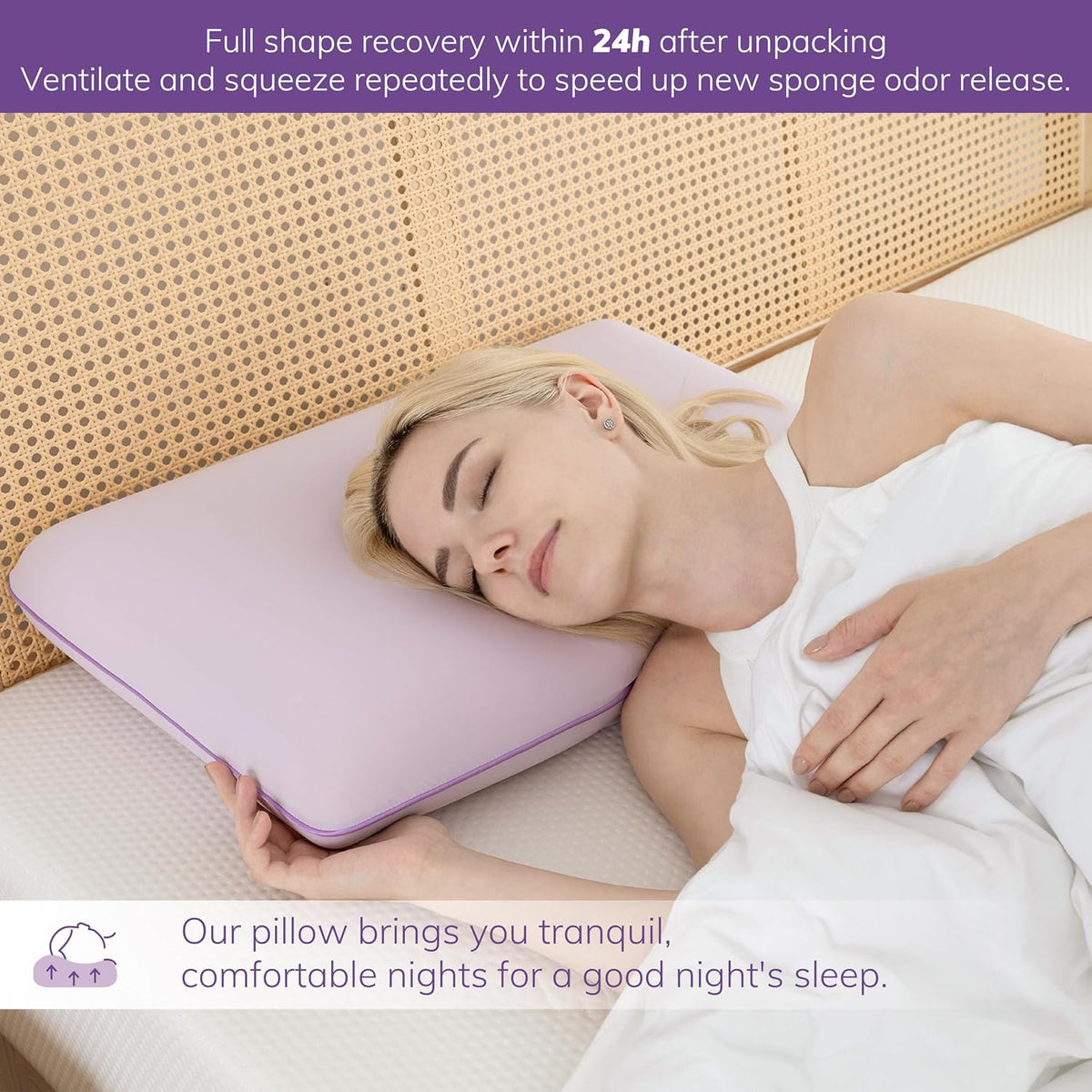 Cooling Gel Memory Foam Pillow, Reversible Design, Neck Support