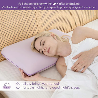 Cooling Gel Memory Foam Pillow, Reversible Design, Neck Support