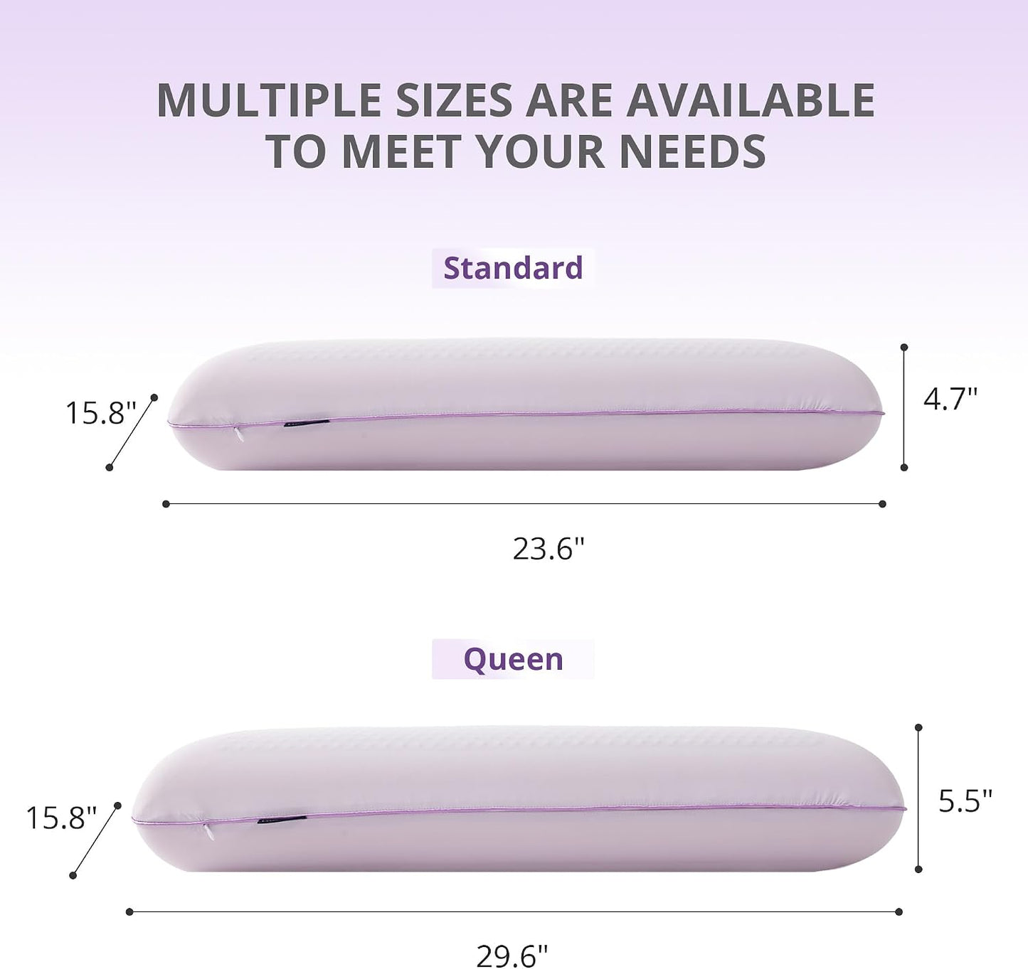 Cooling Gel Memory Foam Pillow, Reversible Design, Neck Support