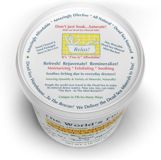 Amazing Minerals Dead Sea Bath Salts,100% Full Mineral Therapeutic Bath Salts, Detoxifying & Moisturizing, Exfoliating for Dry Skin, Unscented(5 lbs)
