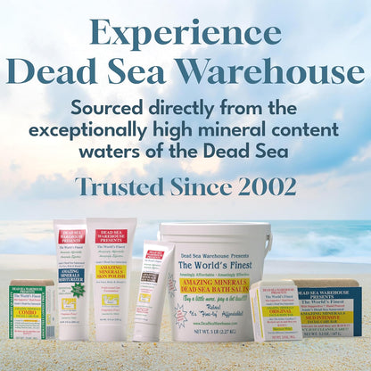 Amazing Minerals Dead Sea Bath Salts,100% Full Mineral Therapeutic Bath Salts, Detoxifying & Moisturizing, Exfoliating for Dry Skin, Unscented(5 lbs)
