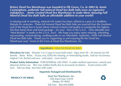 Amazing Minerals Dead Sea Bath Salts,100% Full Mineral Therapeutic Bath Salts, Detoxifying & Moisturizing, Exfoliating for Dry Skin, Unscented(5 lbs)