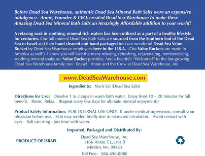 Amazing Minerals Dead Sea Bath Salts,100% Full Mineral Therapeutic Bath Salts, Detoxifying & Moisturizing, Exfoliating for Dry Skin, Unscented(5 lbs)