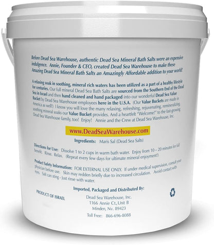 Amazing Minerals Dead Sea Bath Salts,100% Full Mineral Therapeutic Bath Salts, Detoxifying & Moisturizing, Exfoliating for Dry Skin, Unscented(5 lbs)