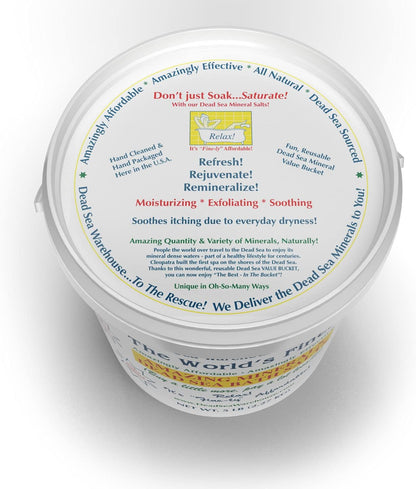 Amazing Minerals Dead Sea Bath Salts,100% Full Mineral Therapeutic Bath Salts, Detoxifying & Moisturizing, Exfoliating for Dry Skin, Unscented(5 lbs)