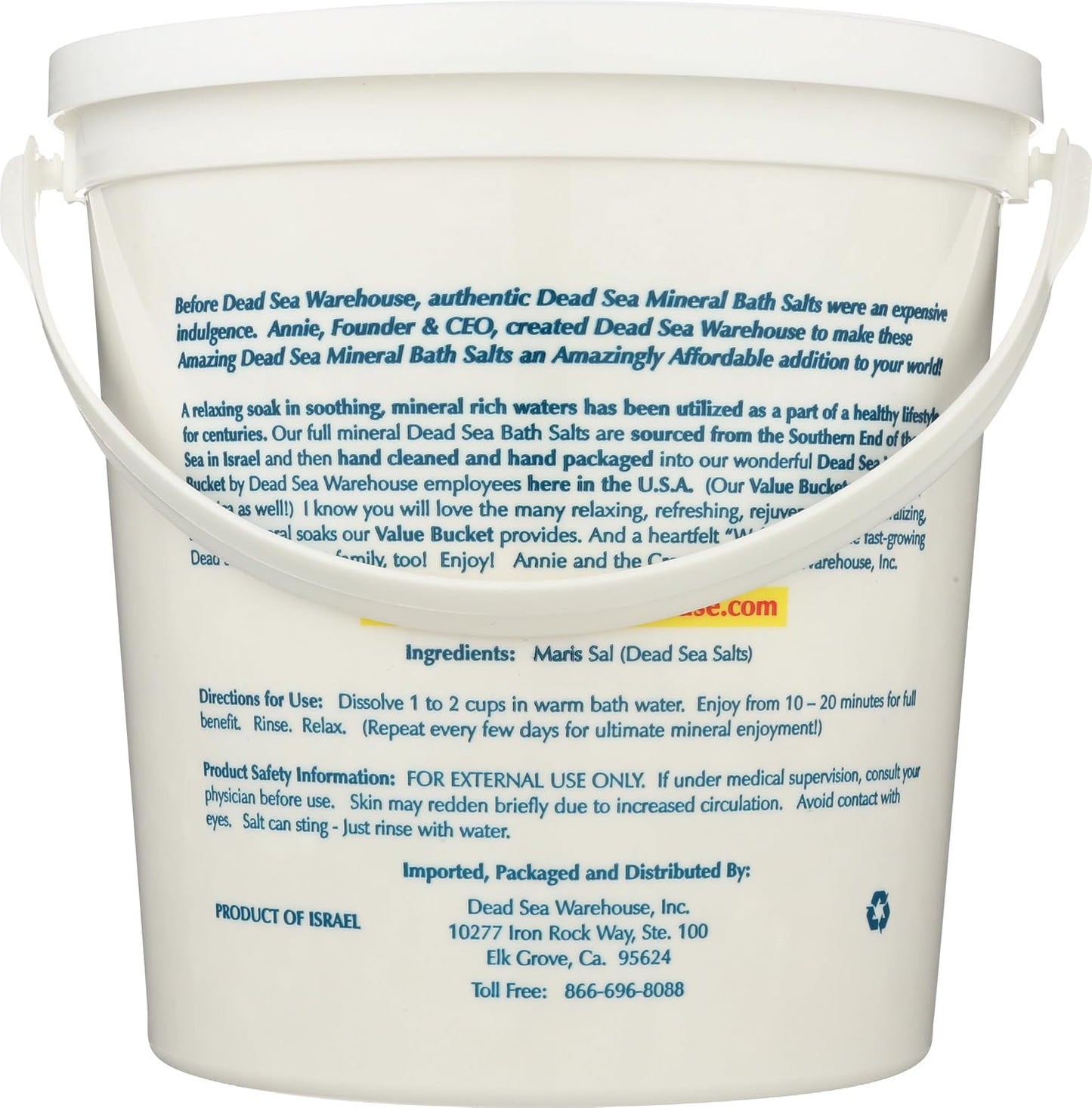 Amazing Minerals Dead Sea Bath Salts,100% Full Mineral Therapeutic Bath Salts, Detoxifying & Moisturizing, Exfoliating for Dry Skin, Unscented(5 lbs)