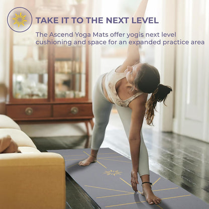 Ascend 6mm Thick Yoga Mat, 72x24in | Premium Non Slip Exercise Mat for Pilates, Workout, Stretching, Fitness, Training - Gym Mat for Home and Studio