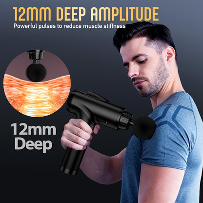 Deep Tissue 30 Speeds 9 Attachments Handheld (Black)