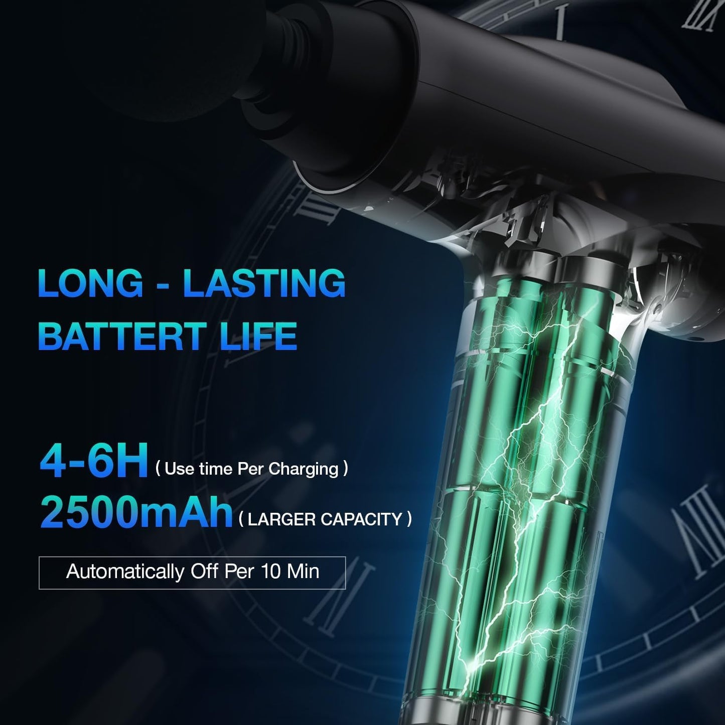 Deep Tissue 30 Speeds 9 Attachments Handheld (Black)