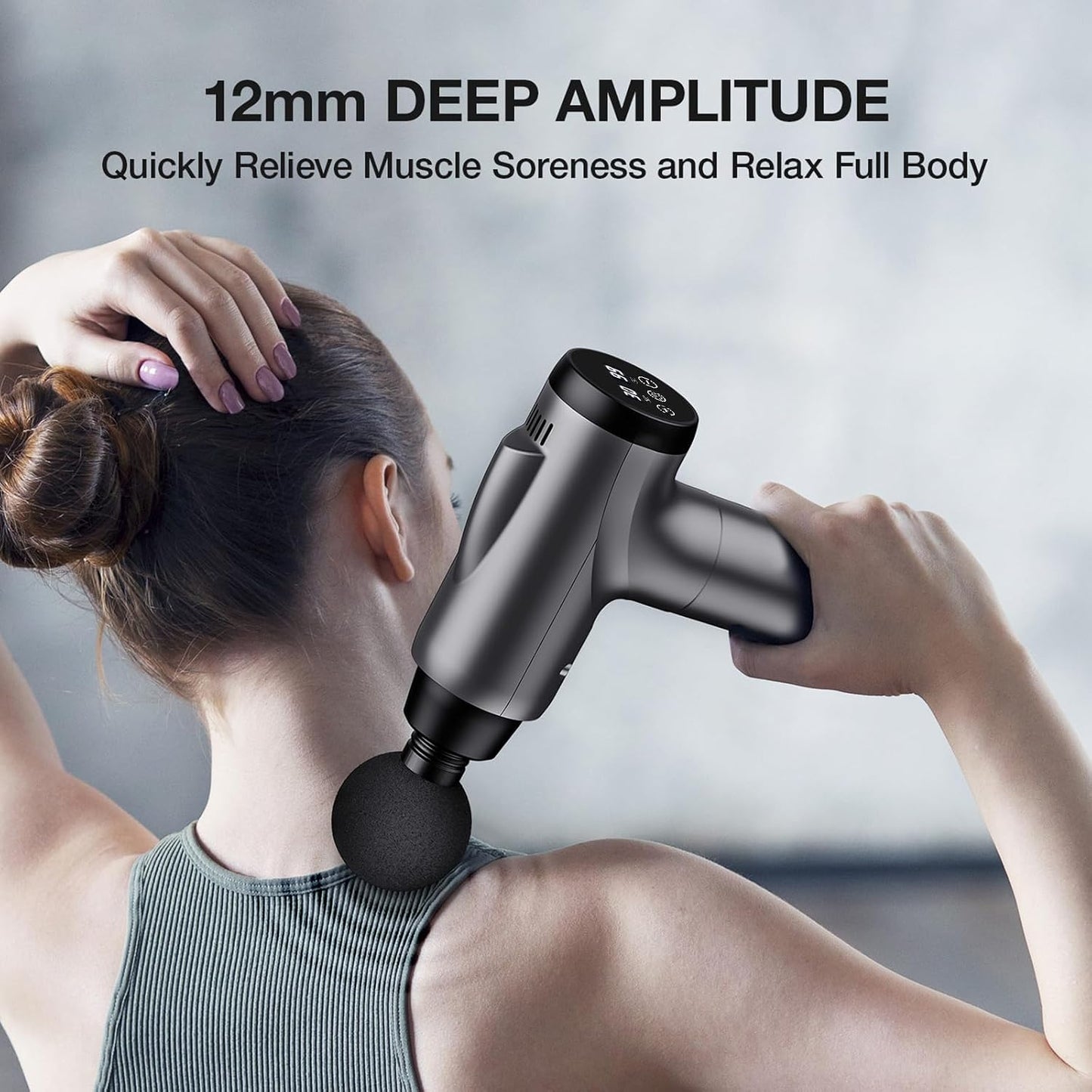 Deep Tissue 30 Speeds 9 Attachments Handheld (Black)