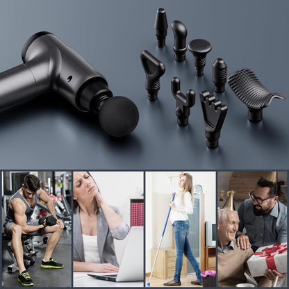 Deep Tissue 30 Speeds 9 Attachments Handheld (Black)