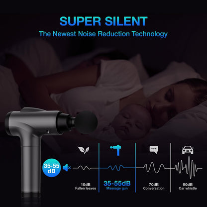 Deep Tissue 30 Speeds 9 Attachments Handheld (Black)