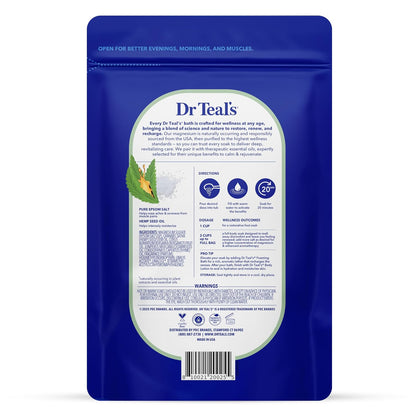 Pure Epsom Salt, Cannabis Sativa Hemp Seed Oil, 3 lb (Pack of 4)