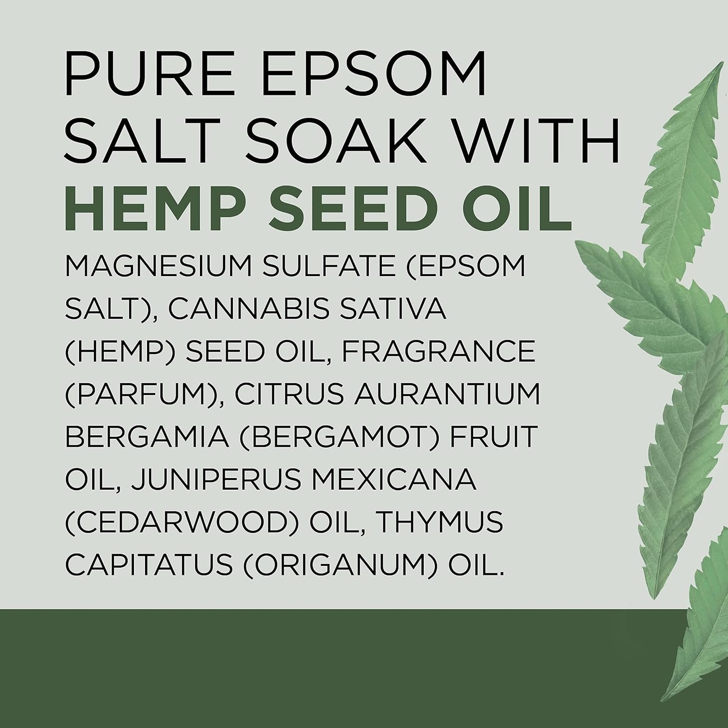 Pure Epsom Salt, Cannabis Sativa Hemp Seed Oil, 3 lb (Pack of 4)