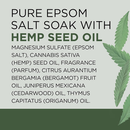 Pure Epsom Salt, Cannabis Sativa Hemp Seed Oil, 3 lb (Pack of 4)