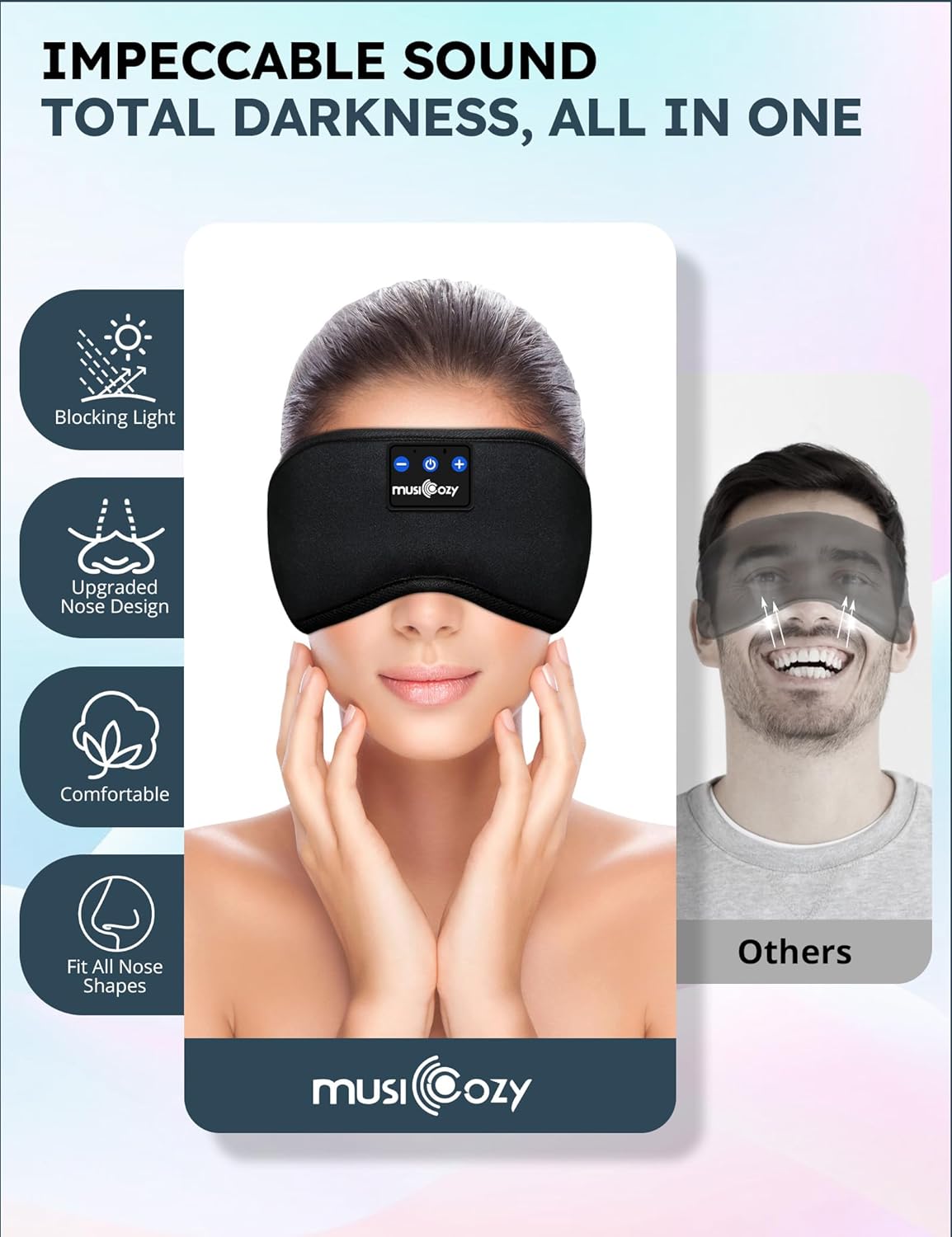 Bluetooth 5.4 Sleep Headphones Sleeping Eye Mask Earbuds Headband