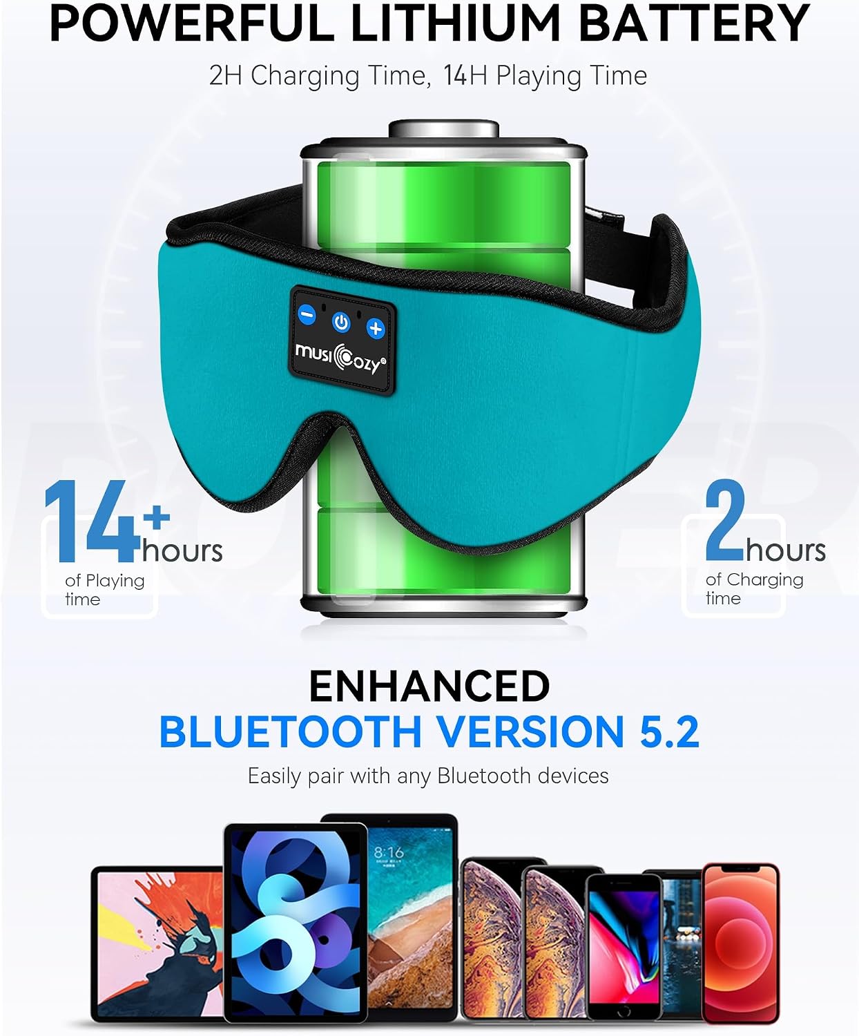 Bluetooth 5.4 Sleep Headphones Sleeping Eye Mask Earbuds Headband