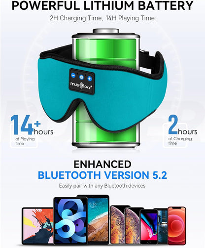 Bluetooth 5.4 Sleep Headphones Sleeping Eye Mask Earbuds Headband