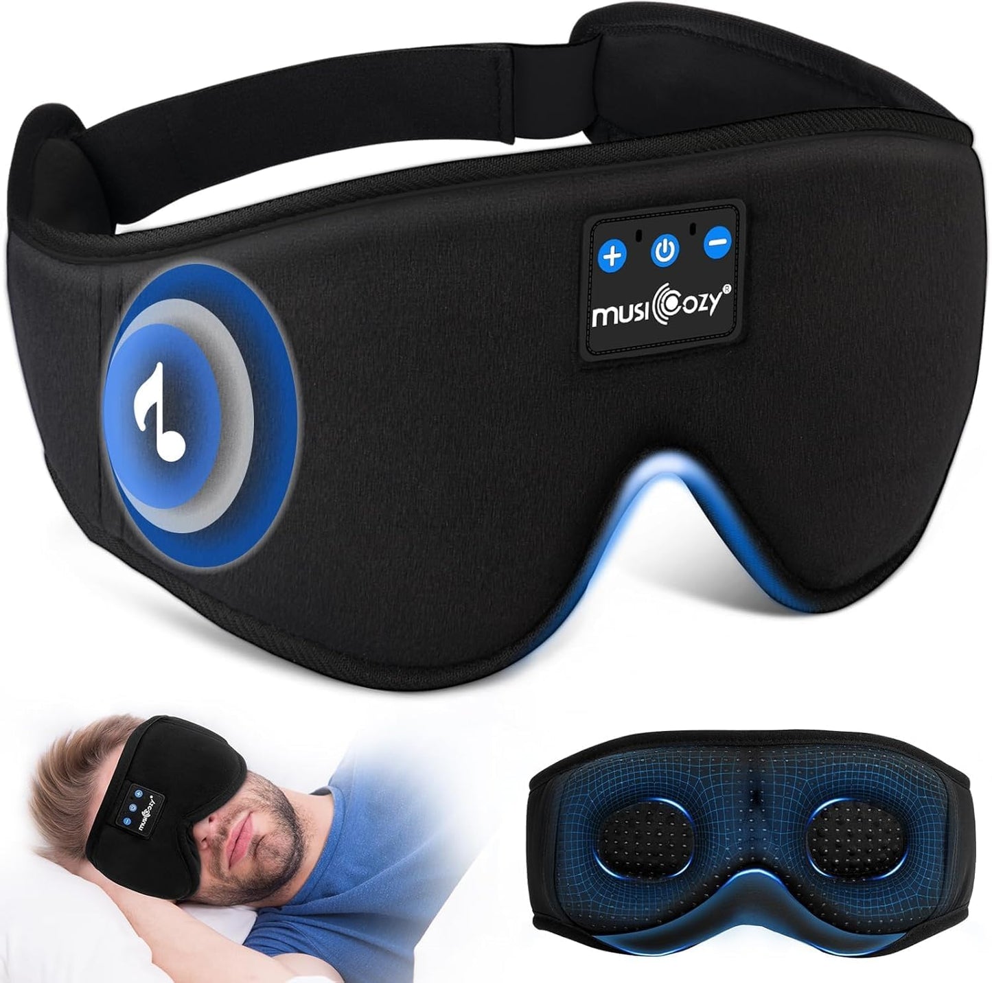 Bluetooth 5.4 Sleep Headphones Sleeping Eye Mask Earbuds Headband