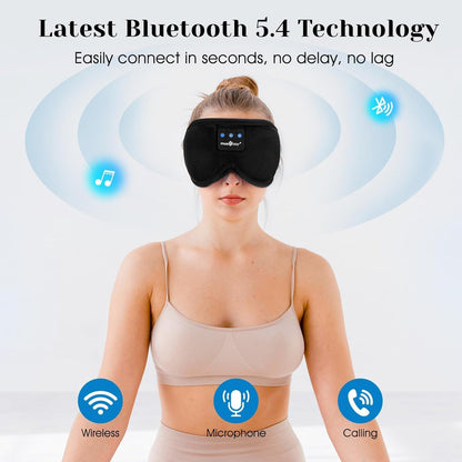Bluetooth 5.4 Sleep Headphones Sleeping Eye Mask Earbuds Headband