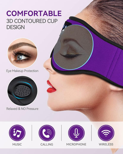 Bluetooth 5.4 Sleep Headphones Sleeping Eye Mask Earbuds Headband