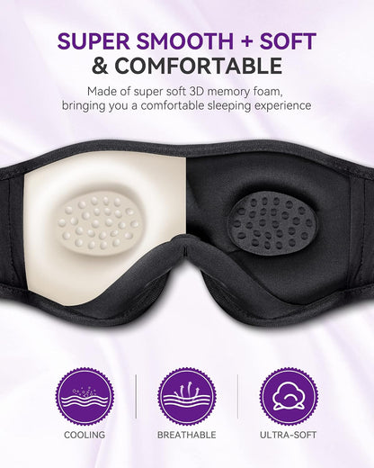 Bluetooth 5.4 Sleep Headphones Sleeping Eye Mask Earbuds Headband