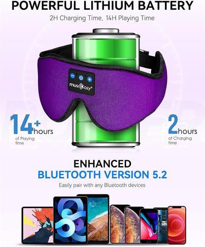 Bluetooth 5.4 Sleep Headphones Sleeping Eye Mask Earbuds Headband