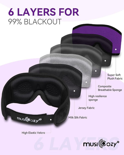 Bluetooth 5.4 Sleep Headphones Sleeping Eye Mask Earbuds Headband