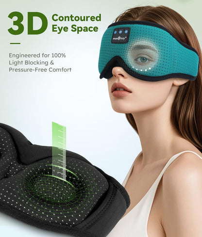 Bluetooth 5.4 Sleep Headphones Sleeping Eye Mask Earbuds Headband