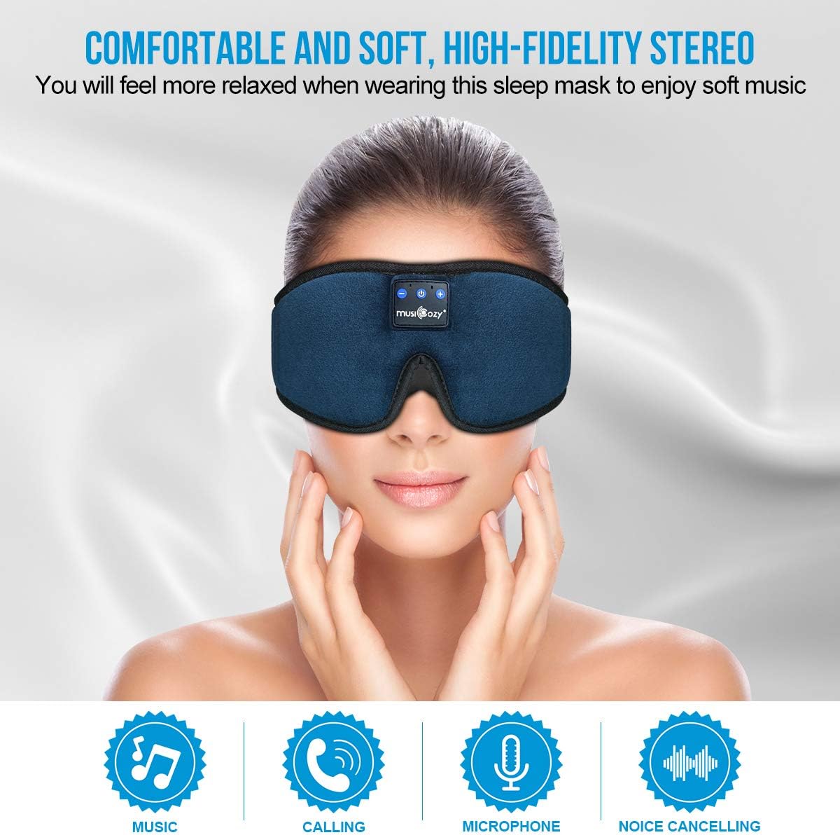 Bluetooth 5.4 Sleep Headphones Sleeping Eye Mask Earbuds Headband