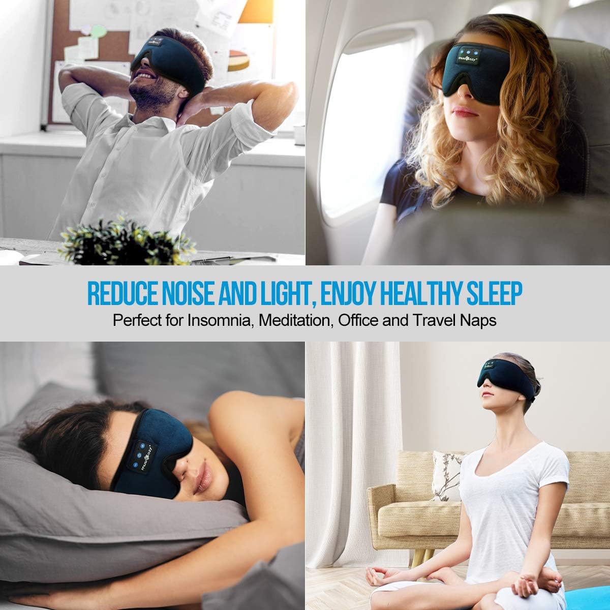 Bluetooth 5.4 Sleep Headphones Sleeping Eye Mask Earbuds Headband