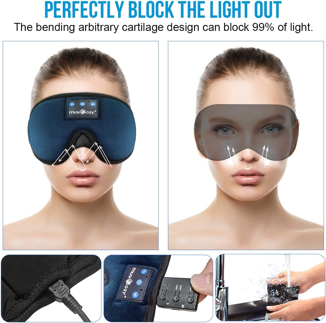 Bluetooth 5.4 Sleep Headphones Sleeping Eye Mask Earbuds Headband