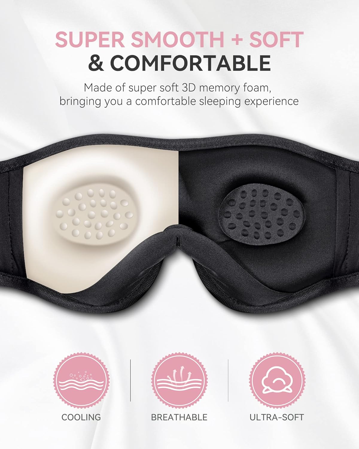 Bluetooth 5.4 Sleep Headphones Sleeping Eye Mask Earbuds Headband