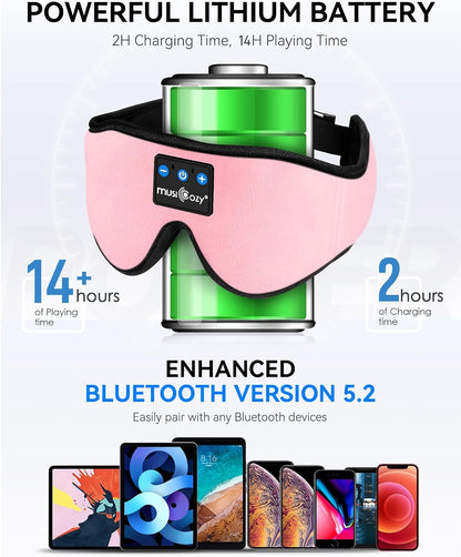 Bluetooth 5.4 Sleep Headphones Sleeping Eye Mask Earbuds Headband