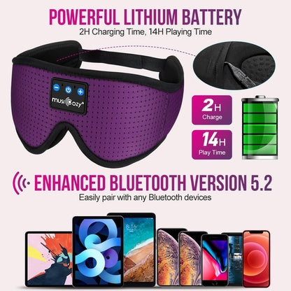 Bluetooth 5.4 Sleep Headphones Sleeping Eye Mask Earbuds Headband