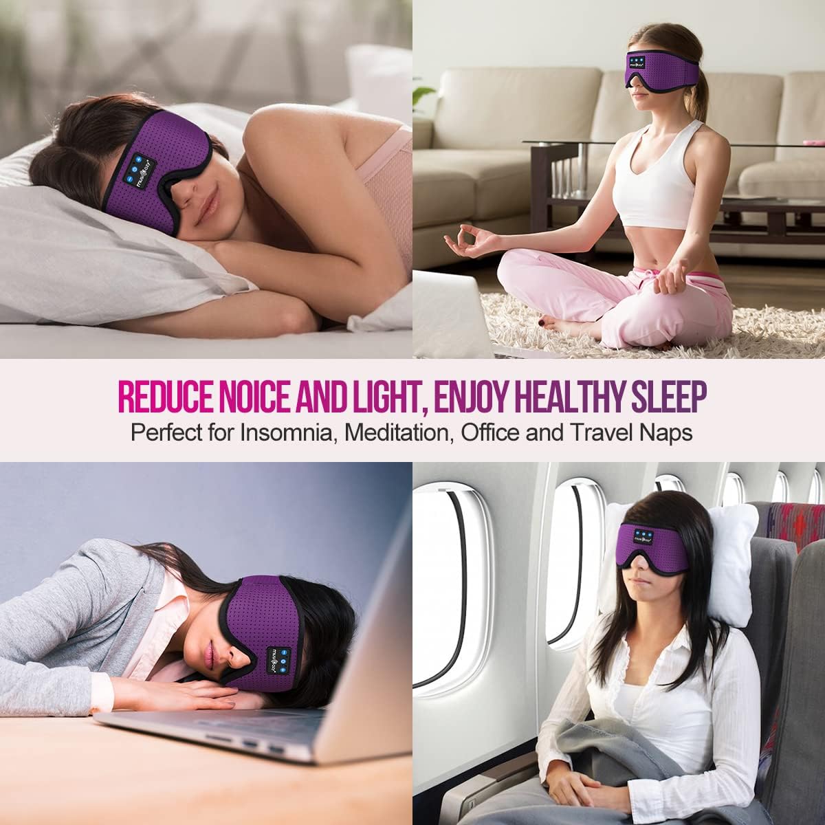 Bluetooth 5.4 Sleep Headphones Sleeping Eye Mask Earbuds Headband