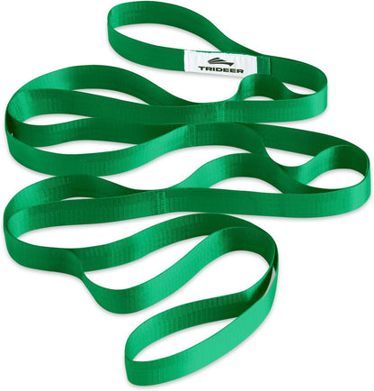Non-Elastic Stretching Strap with Loops for Physical Therapy & Rehab, Knee Hip Leg ROM Post-Surgery, Yoga Strap for Stretching, Leg Lifter Strap Mobility Aid, Hamstring Calf Back
