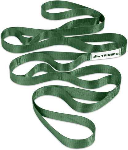 Non-Elastic Stretching Strap with Loops for Physical Therapy & Rehab, Knee Hip Leg ROM Post-Surgery, Yoga Strap for Stretching, Leg Lifter Strap Mobility Aid, Hamstring Calf Back