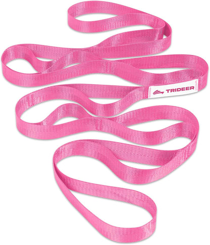 Non-Elastic Stretching Strap with Loops for Physical Therapy & Rehab, Knee Hip Leg ROM Post-Surgery, Yoga Strap for Stretching, Leg Lifter Strap Mobility Aid, Hamstring Calf Back