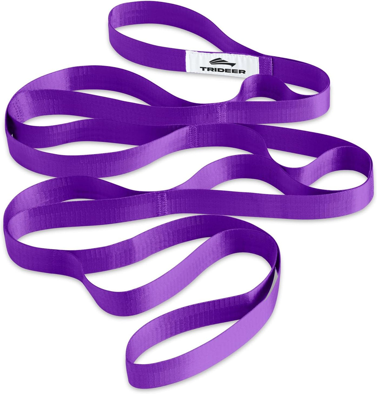 Non-Elastic Stretching Strap with Loops for Physical Therapy & Rehab, Knee Hip Leg ROM Post-Surgery, Yoga Strap for Stretching, Leg Lifter Strap Mobility Aid, Hamstring Calf Back