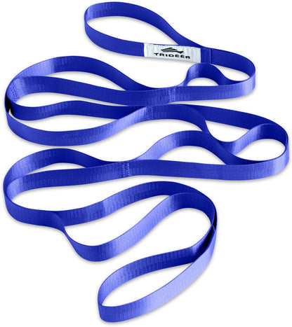 Non-Elastic Stretching Strap with Loops for Physical Therapy & Rehab, Knee Hip Leg ROM Post-Surgery, Yoga Strap for Stretching, Leg Lifter Strap Mobility Aid, Hamstring Calf Back