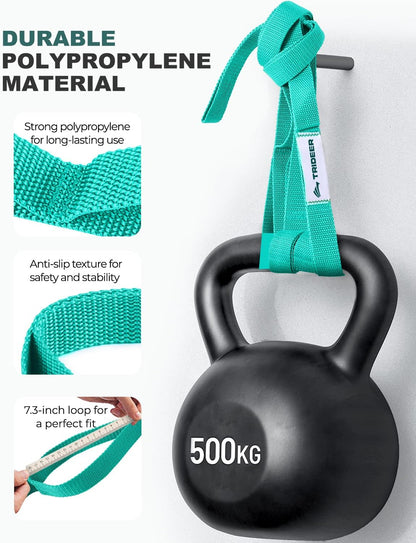Non-Elastic Stretching Strap with Loops for Physical Therapy & Rehab, Knee Hip Leg ROM Post-Surgery, Yoga Strap for Stretching, Leg Lifter Strap Mobility Aid, Hamstring Calf Back