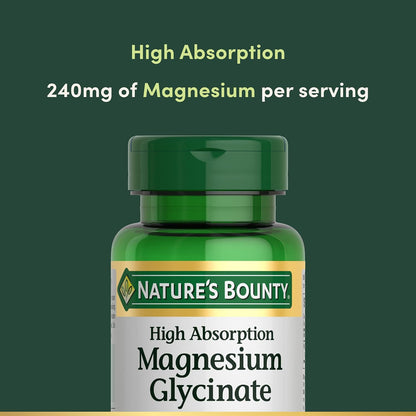 High Absorption Magnesium Glycinate 240 mg for Supporting Muscle Relaxation and Bone, Heart & Nerve Health – Non-GMO, Gluten-Free, Vegetarian, 120 Count/60 Servings