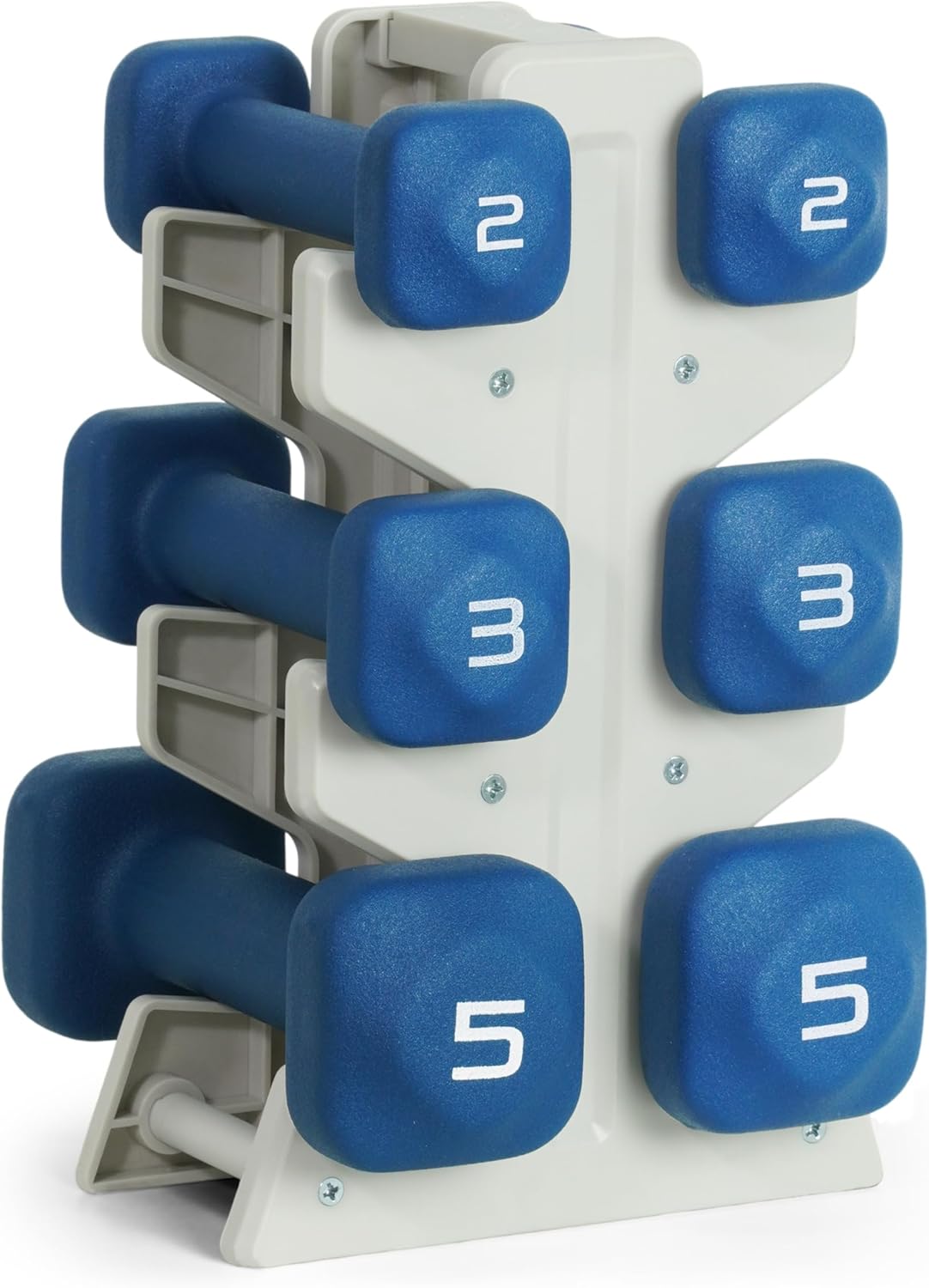 Neoprene Dumbbell Set with Storage Rack – Non-Slip, Anti-Roll Hand Weights for Home Gym Workouts | 20 lb, 32 lb, 50 lb, 60 lb & 100 lb Options