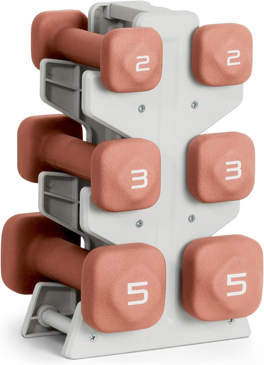 Neoprene Dumbbell Set with Storage Rack – Non-Slip, Anti-Roll Hand Weights for Home Gym Workouts | 20 lb, 32 lb, 50 lb, 60 lb & 100 lb Options