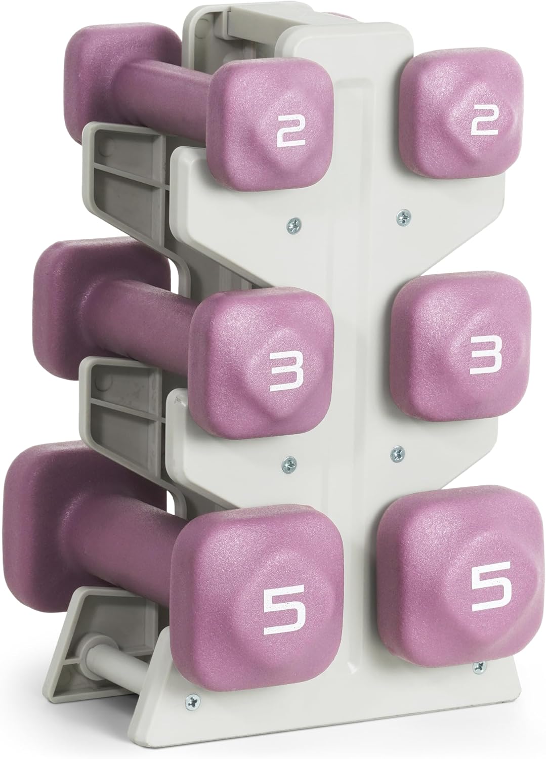 Neoprene Dumbbell Set with Storage Rack – Non-Slip, Anti-Roll Hand Weights for Home Gym Workouts | 20 lb, 32 lb, 50 lb, 60 lb & 100 lb Options
