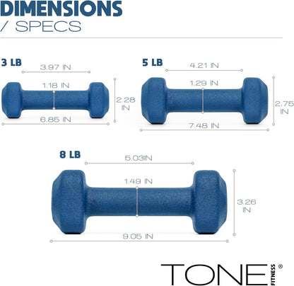 Neoprene Dumbbell Set with Storage Rack – Non-Slip, Anti-Roll Hand Weights for Home Gym Workouts | 20 lb, 32 lb, 50 lb, 60 lb & 100 lb Options