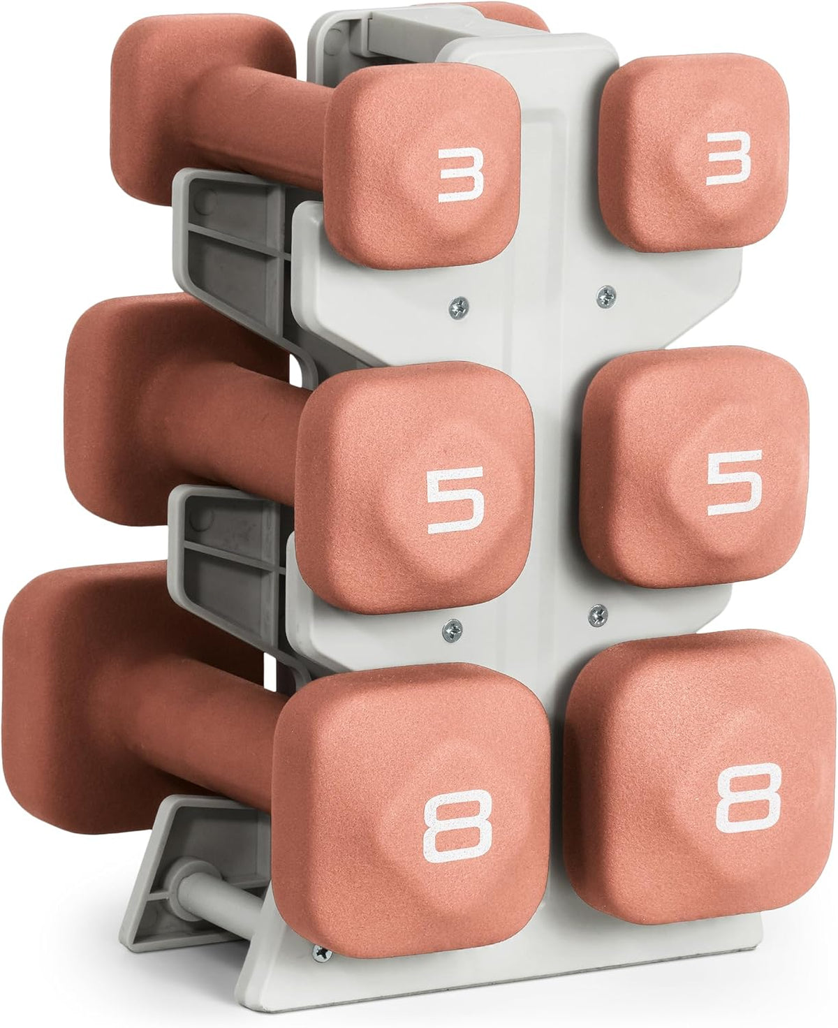 Neoprene Dumbbell Set with Storage Rack – Non-Slip, Anti-Roll Hand Weights for Home Gym Workouts | 20 lb, 32 lb, 50 lb, 60 lb & 100 lb Options