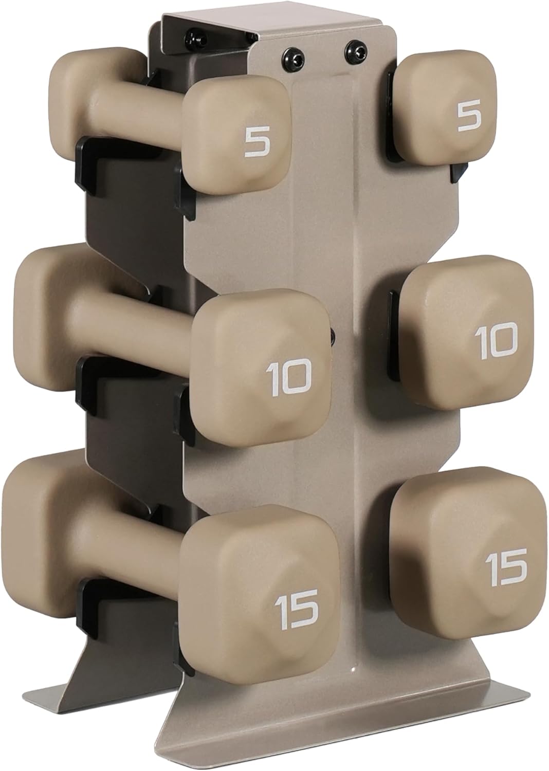 Neoprene Dumbbell Set with Storage Rack – Non-Slip, Anti-Roll Hand Weights for Home Gym Workouts | 20 lb, 32 lb, 50 lb, 60 lb & 100 lb Options