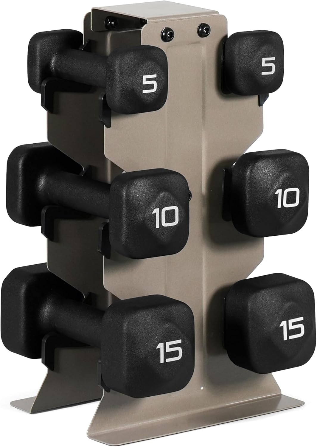 Neoprene Dumbbell Set with Storage Rack – Non-Slip, Anti-Roll Hand Weights for Home Gym Workouts | 20 lb, 32 lb, 50 lb, 60 lb & 100 lb Options